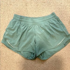 Lululemon seafoam running shorts